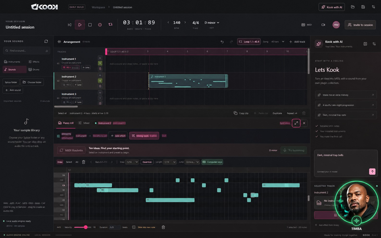 KOOK production studio with an integrated AI producer